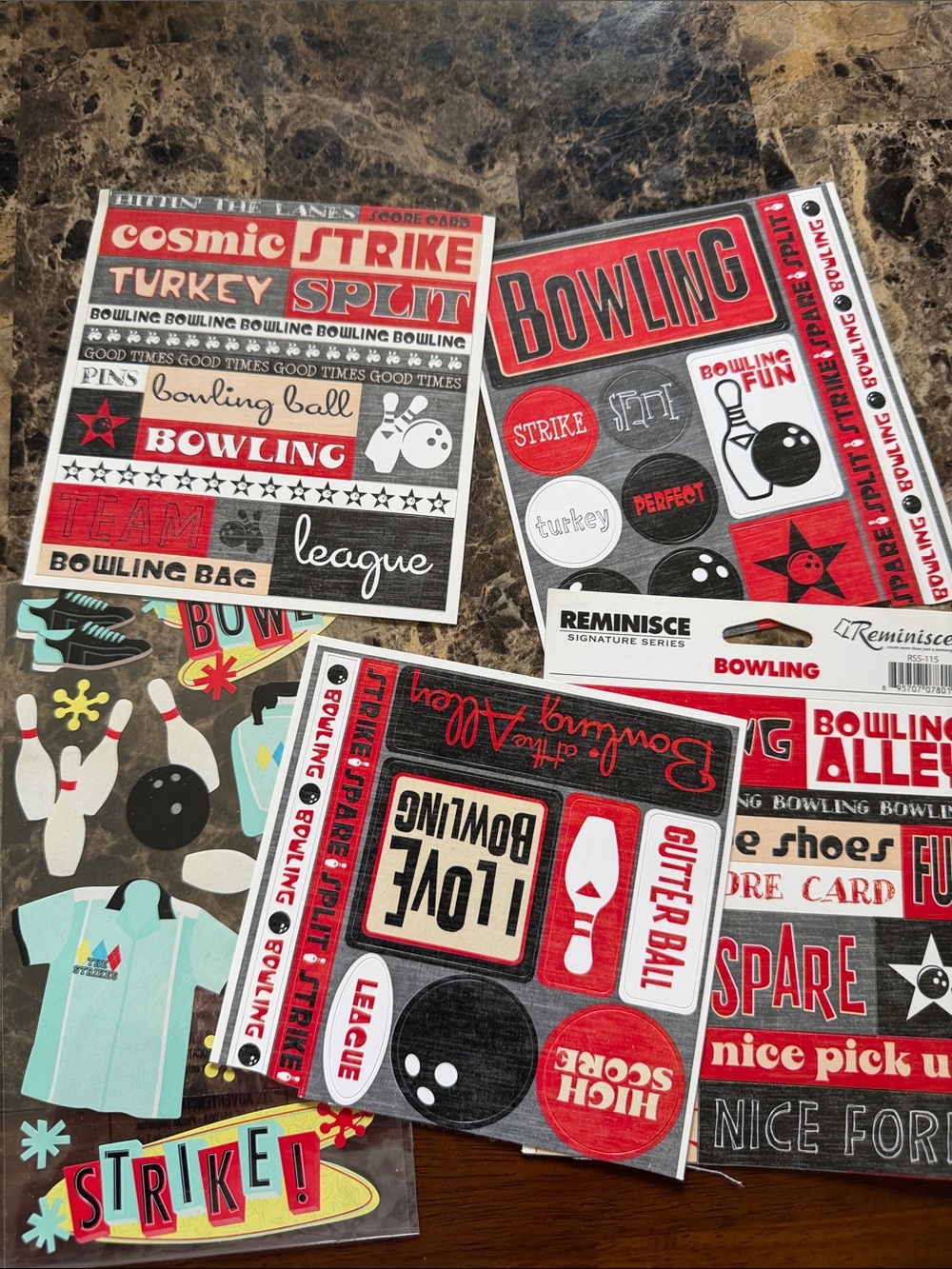 Misc Bowling Scrapbook Stickers